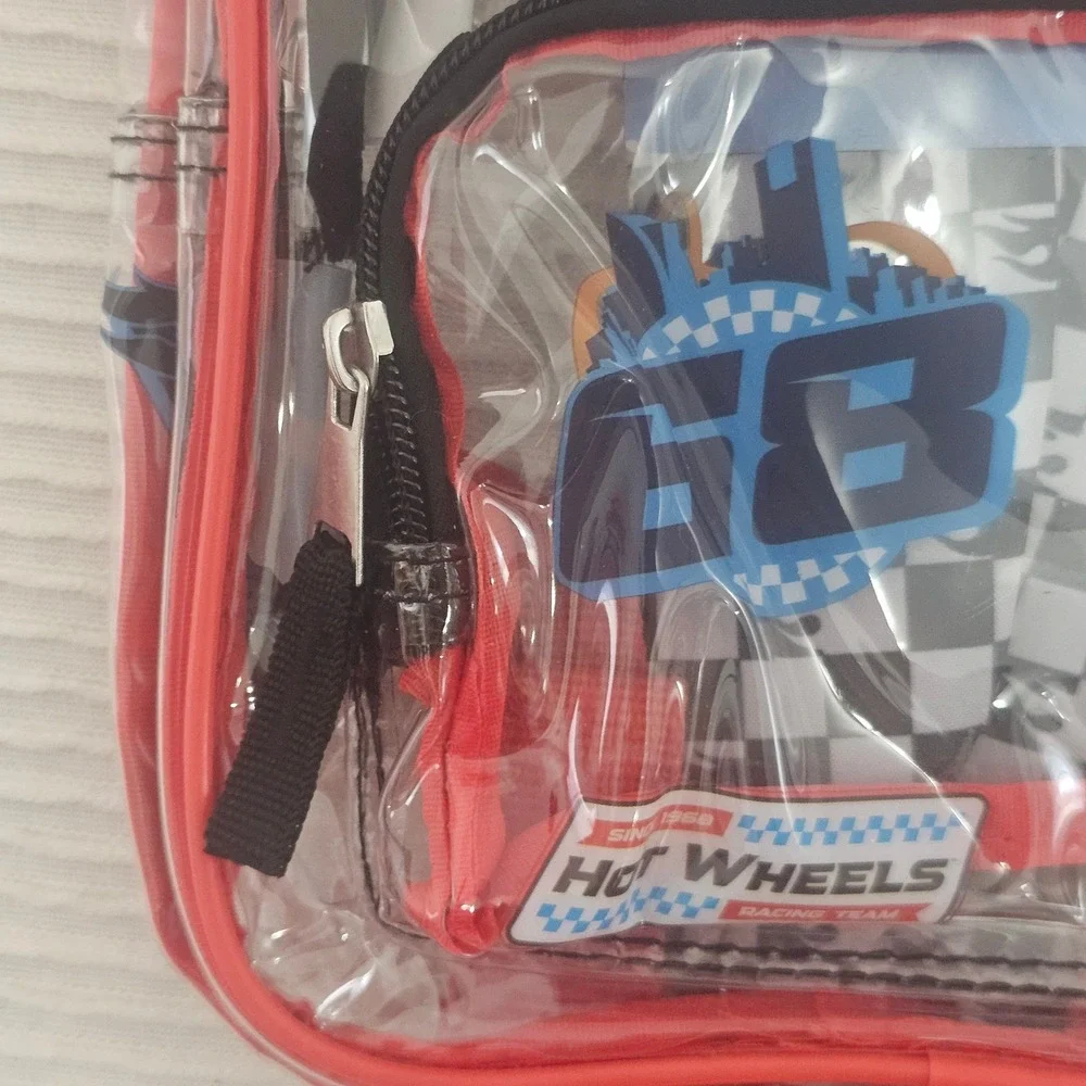 Hot Wheels Mini Backpack Clear PVC Rodger Dodger Racing Red‎ S26HW67562-XX NEW
